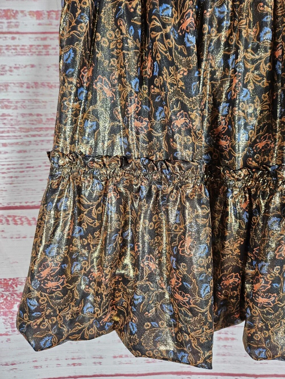 Free People Metallic Bubble Mini Skirt